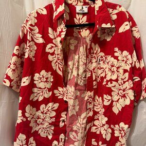 Hinano Hawaii Red Floral Hawaiian Shirt
